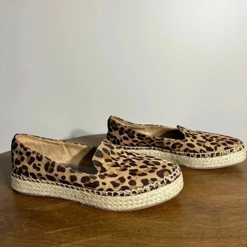 Dr. Scholls Find Me Animal‎ Print Espadrille Flats 6